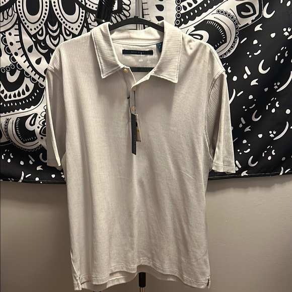 Perry Ellis Classic Beige Polo Shirt - Picture 2 of 6